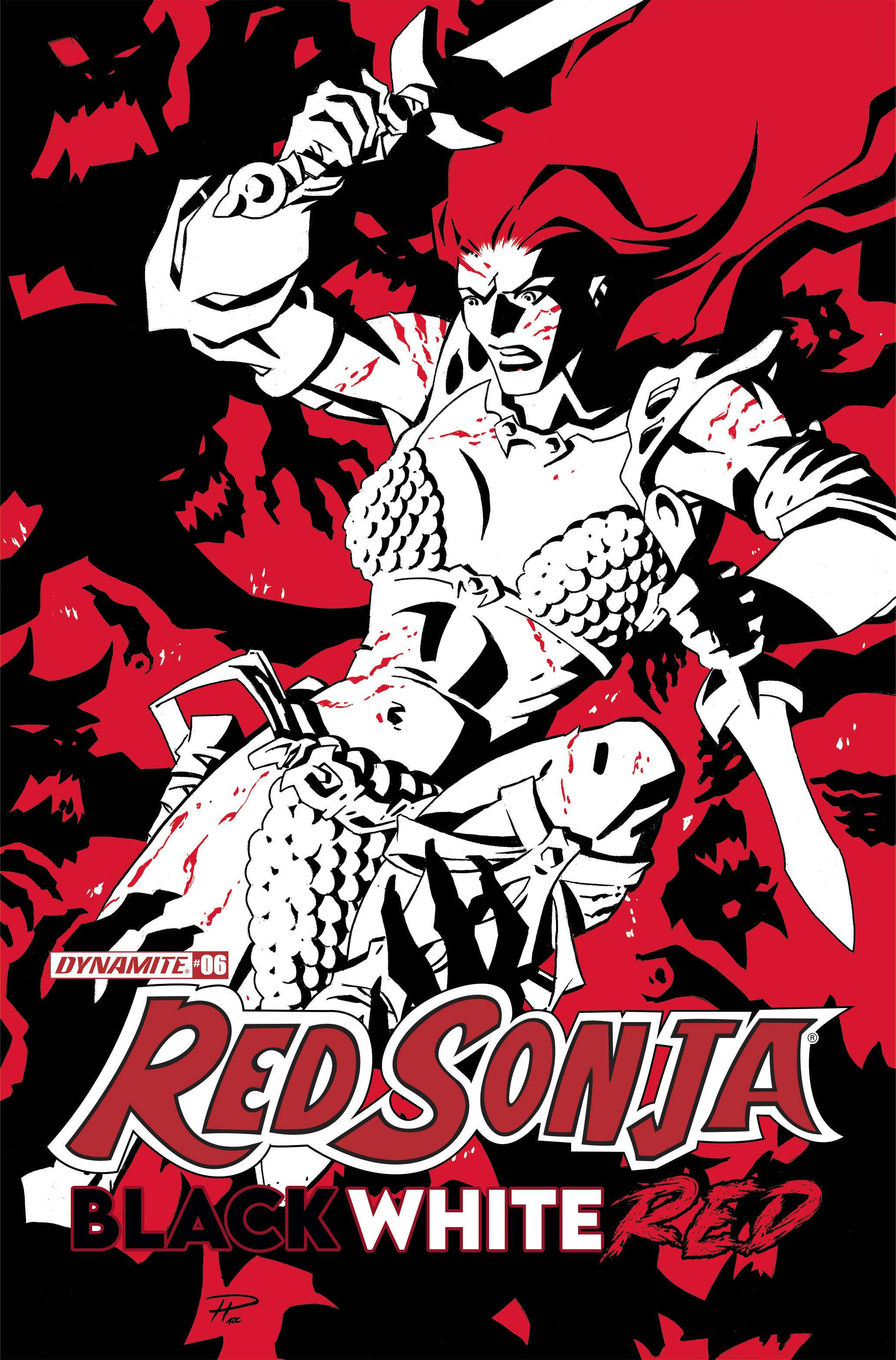 RED SONJA BLACK WHITE RED