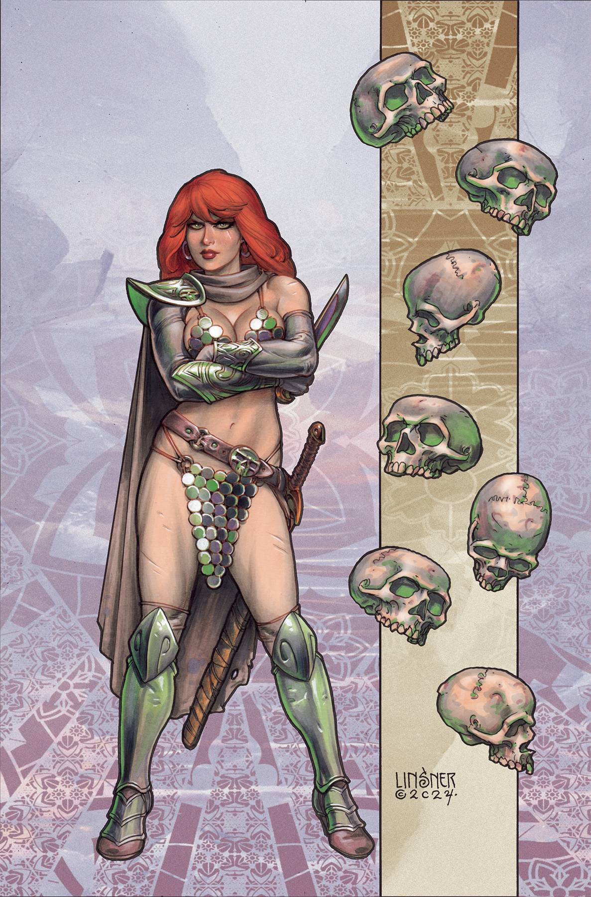 RED SONJA DEATH AND THE DEVIL CVR I LINSNER METAL PREMIUM