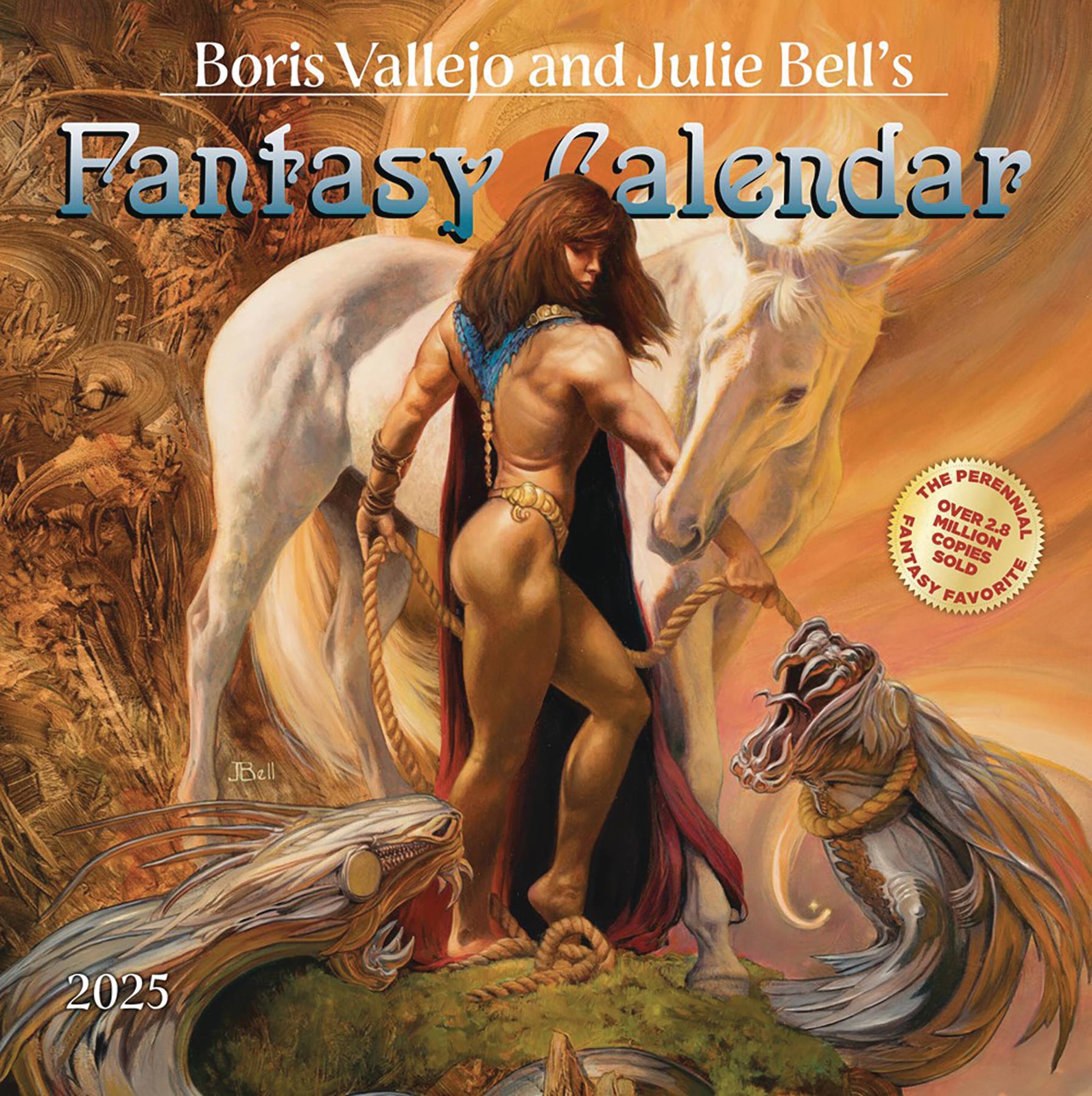 BORIS VALLEJO JULIE BELL FANTASY 2025 WALL CAL