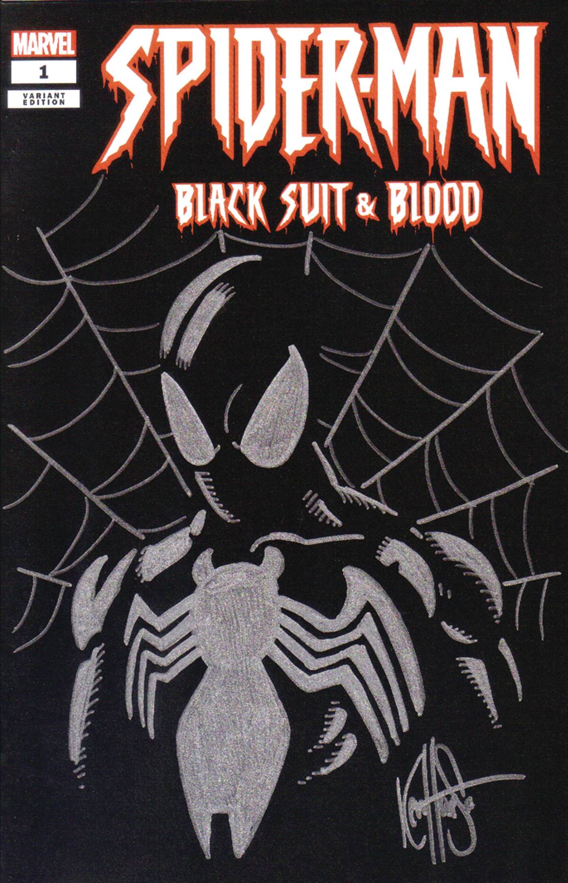 DF SPIDER-MAN BLACK SUIT & BLOOD #1 BLANK HAESER SGN REMARKE