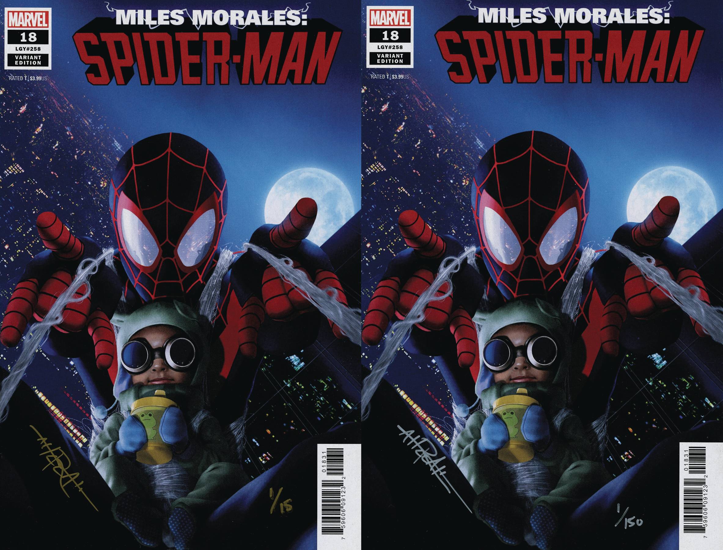 DF MILES MORALES SPIDER-MAN #18 ULTRA LTD VAR SET GOLD & SIL