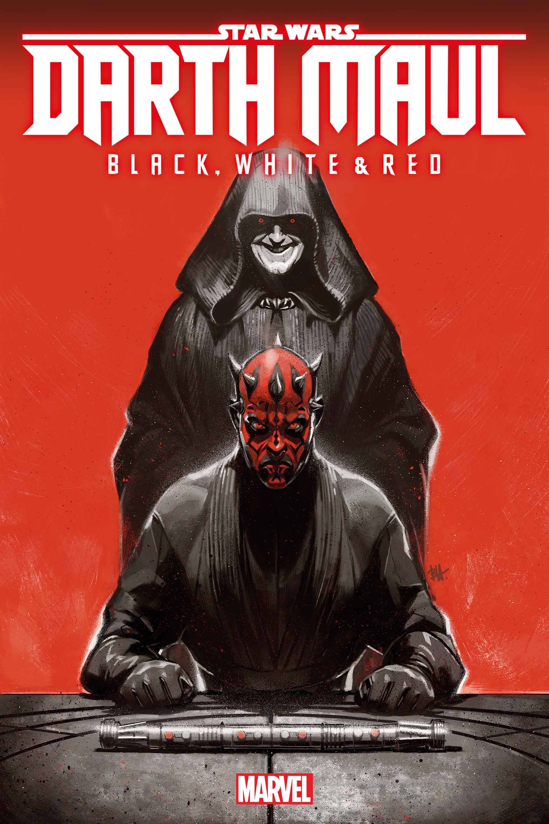 STAR WARS DARTH MAUL BLACK WHITE & RED