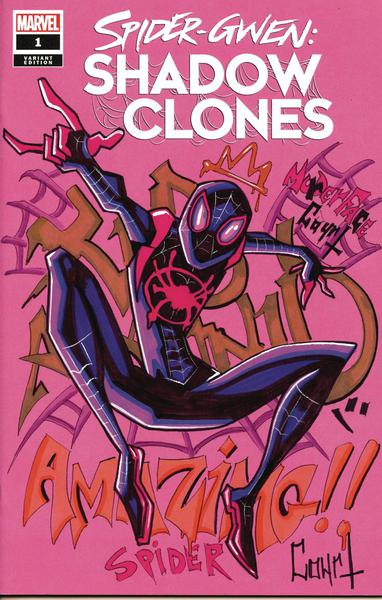 DF SPIDER-GWEN SHADOW CLONES #1 BLANK VAR MORALES SKETCH